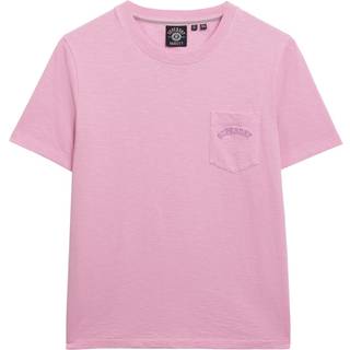 Superdry Superdry Pink Essential Logo Garment Dye Pocket 100% Cotton T-Shirt