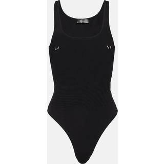 Mugler Embellished cotton bodysuit - white - XL