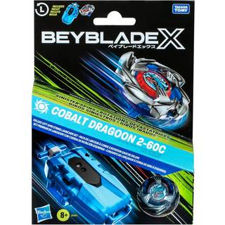 Beyblade X Cobalt Dragoon 2-60C Deluxe Left-Spin String Launcher Set