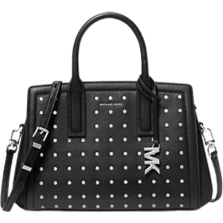 MK Laila Small Studded Leather Satchel - Black - Michael Kors - ONE SIZE