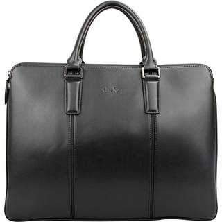 Cirafon Big Business - Laptoptaske I Læder Til To Computere 14" Ægte Læder Sort