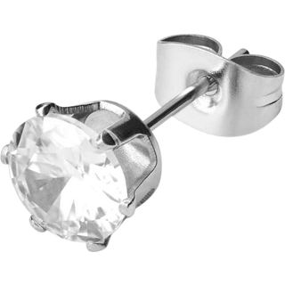 8MM Rund Sølvfarvet Zirkon Ørering