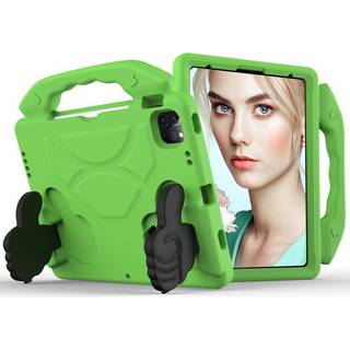 EIDERWOOD iPad Air 13" (2025 / 2024) / Pro 13" (2024) / Pro 12.9" (2022-2018) Børne Cover - Thumb Kickstand Bagside Cover - Grøn