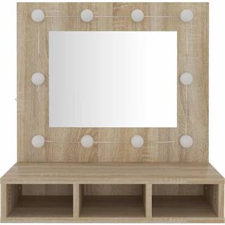 spejlskab med LED-lys 60x31,5x62 cm sonoma-eg