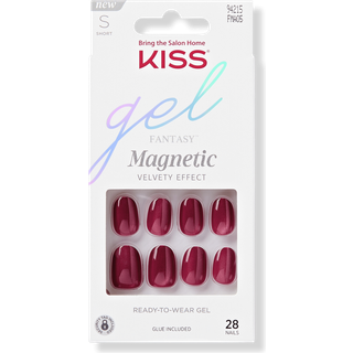 KISS Gel Fantasy Press-On Negle Neglelim inkluderet 'Set Us Free' R?d Kort st?rrelse Oval form Indeholder 28 negle 2 g lim 1 manicure stick 1 min