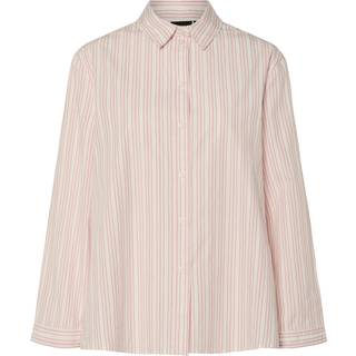 PIECES dame skjorte PCSULLE - Cloud Dancer Stripes Pink Lemonade - L