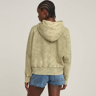 Washed Embossed Oversized Hoodie - Green - Women