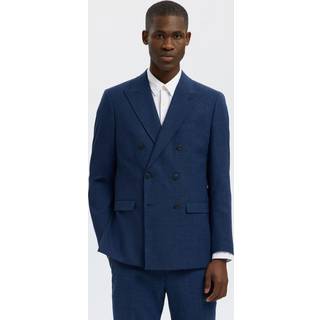 Selected Oasis Linen DB Blazer Dark Navy