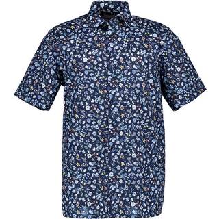 OLYMP Herren Kurzarmhemd blau,multicolor gemustert Comfort Fit