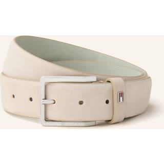 Logo Rounded Buckle Leather Belt