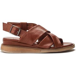 Moda in Pelle Moda in Pelle Blue Over Soft Cross Strap Leather Sandals On Microwedge