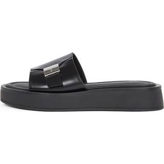 Leather Platform Sliders - Black - EU 41