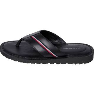 Tommy Hilfiger Herren Zehensandalen schwarz Glattleder
