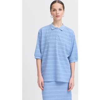 Ichi IXKNITTY Poloshirt - Blå - Str M - Damer