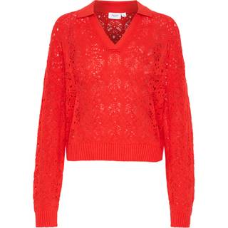 Saint Tropez Junasz Polo Pullover Strik 30513927 Flame Scarlet (SMALL)