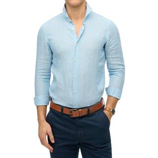 Superdry Superdry Blue Vacation Long Sleeve 100% Linen Shirt