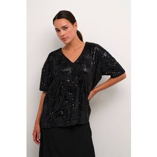 Kaffe KAnicole T-shirt - Sort - Str S - Damer