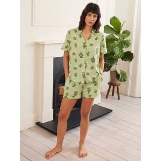 Chelsea Peers Chelsea Peers Green Short Pyjamas Maternity Cactus Print Short Pyjamas Set