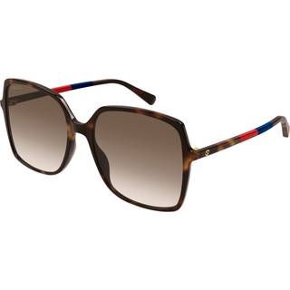 Gucci Kvinde GG0544S 008 Solbriller Acetat Havana Brun Firkantet