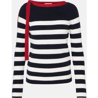 Max Mara Bow-detail striped virgin wool sweater - white - L