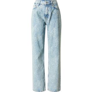 Jeans med straight fit i blå denim med logoprint