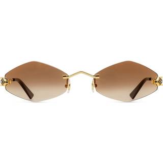 Cartier Eyewear Collection PanthÃ¨re de Cartier geometric sunglasses - gold - One Size