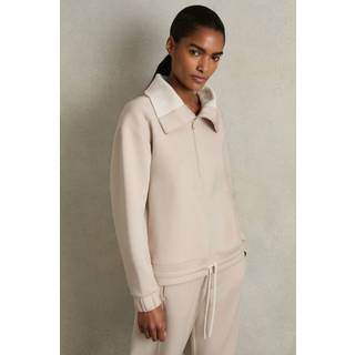 Reiss Reiss Stone Laney Interlock Half-Zip Drawstring-Hem Sweatshirt