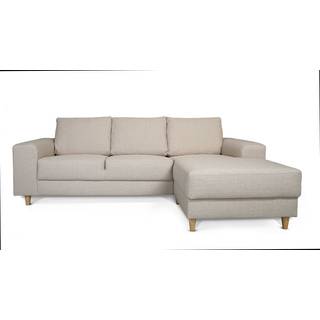 Nordic sofa med chaiselong højrevendt lys beige.