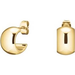 Rosefield JESWG-J930 Damen-Ohrringe Kleine Breite Creolen Goldfarben