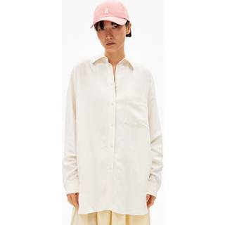 ARMEDANGELS Women's Maalgaa Lino Bluse Damer størrelse L farve hvid
