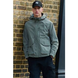 Next Sage Green Zip Through Hooded Waterproof Jacket