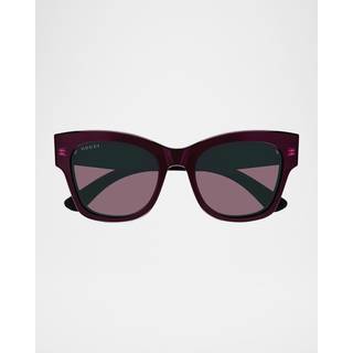 Gucci Kvinde GG1789S 003 Solbriller Acetat Sort Violet Sommerfugl