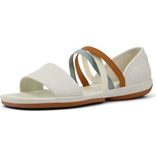 Campertil kvinder. K201710-003 Right Nina Twins-sandaler i læder, hvide (38), Fast, Ingen, Casual, Bæredygtig