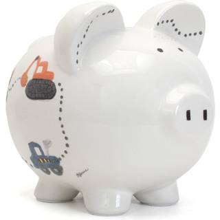 Barn til at v?rne om keramisk piggy bank til drenge hard hat konstruktionsbiler