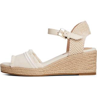 Fringe Canvas Wedge Sandals