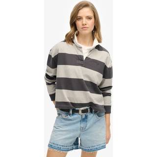 Superdry Superdry Grey Ath Essential Stripe 100% Cotton Rugby T-Shirt