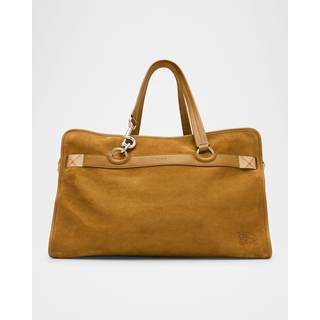 Burberry B Clip Holdall suede duffel bag - brown - One Size