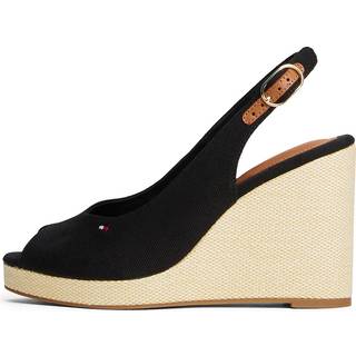 Wedge Heel Slingback Espadrille Sandaler, Black, 39