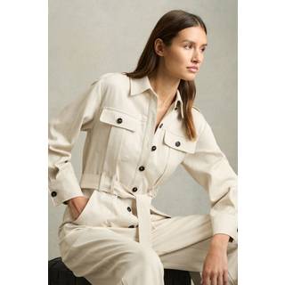 Reiss Reiss Cream Anais Wide Leg Utility Jumpsuit