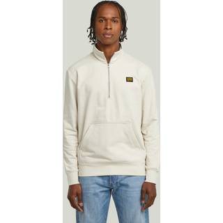 Half Zip Sweater Label Badge - White - Men