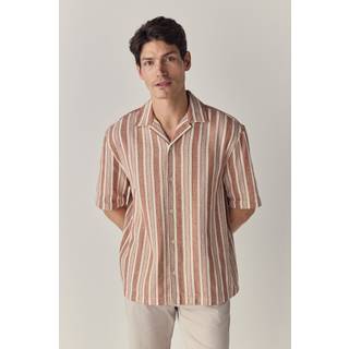 Next 100% Bomuld Textured Stribet Kortærmet Skjorter - 4X-Large