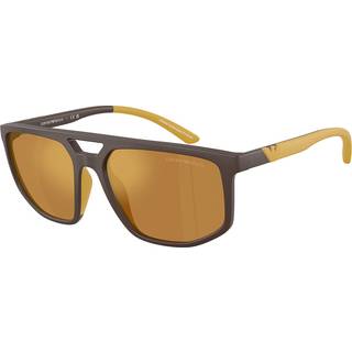 Emporio Armani Mand EA4248U 62586H Solbriller Injiceret Brun Brun Pilot Spejlet