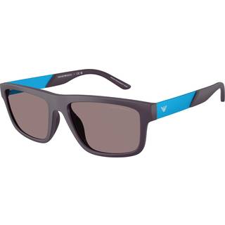 Emporio Armani Mand EA4244U 62427N Solbriller Injiceret Violet Brun Firkantet Normal