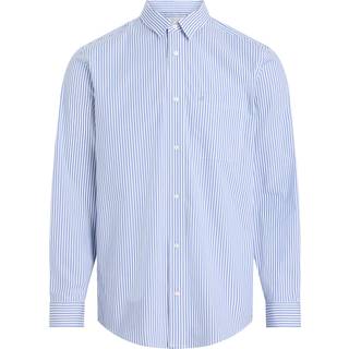 Poplin Stretch Striped Shirt - Blue - M