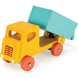Mentari Legetøjsbil i træ Gul lastbil med vippelad