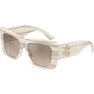 Jimmy Choo Kvinde JC5036B 50656I Solbriller Acetat Hvid Brun Firkantet Normal