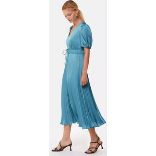 Whistles Whistles Blue Delilah Satin Pleat Dress