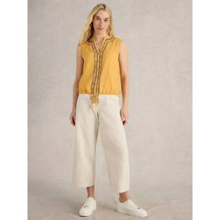 White Stuff White Stuff Yellow Tulip Mix Sleeveless Cotton Shirt