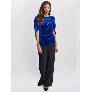 Gina Bacconi Gina Bacconi Pink Merna Draped Velvet Top