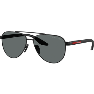 Prada Linea Rossa Mand PS A52S 1AB5Z1 Solbriller Metal Sort Grå Pilot Polariseret